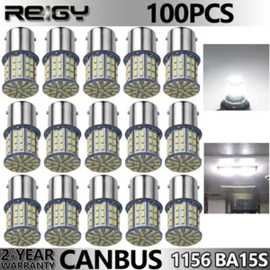 100pcs 1156 Bulb Reverse Light Led 1141 1003 7506 BA15S Bulbs Car Backup Parking - Picture 1 of 9