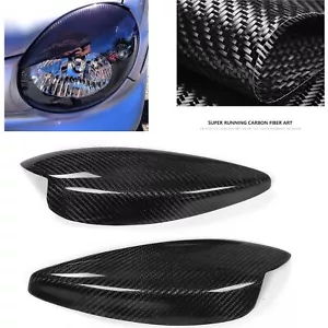 Headlight Eyelid Eyebrow Cover Carbon Fiber For 2002-03 Subaru Impreza 7th WRX7 - Picture 1 of 8