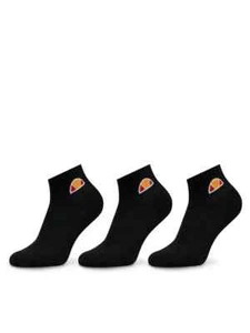 Ellesse Tallo Mens Sport Ankle Sock 3Pack Unisex Trainer Liner Black - Picture 1 of 2
