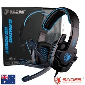SADES WOLFGANG SA901 7.1 Surround Gaming Headset Microphone Chat Genuine USB - Picture 1 of 12