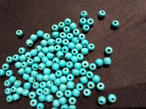 150 Stck. Schöne Tibetische Türkis 3 mm Perlen!!!!!!!!!! - Bild 1 von 6