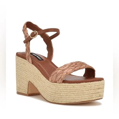 Sandalias Plataforma Alpargata Nine West Talla 12 Tostadas Boho Verano Cuña Nuevas Sin Caja Foto 1 de 4