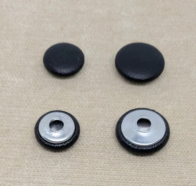 Noire Lisbon Vinyl Tape Back Upholstery Buttons - Sizes 19mm and 23mm - Image 1 of 2