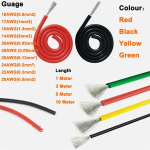 14/16/17/18/20/22/24/26/28/30 AWG Gauge Flexible Silicone Wire Copper RC Cable - Picture 1 of 4