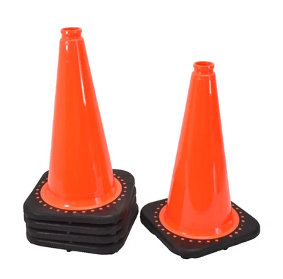 Lot of 5 18" PVC Traffic Cones Safety Fluorescent Reflective Parking Warning - Image 1 of 4