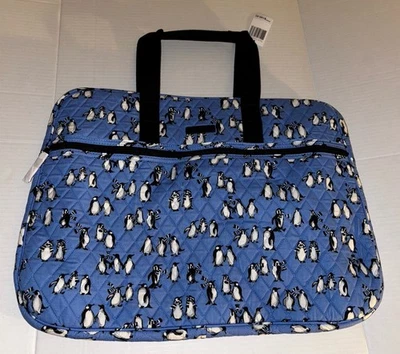 Bolso Vera Bradley Grand Traveler, manga trolley de hombro, azul juguetón pingüinos Foto 1 de 4