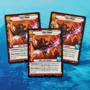 3x Mace Windu Saltando a la Acción LOF Leyendas de la Fuerza JUEGO SWU 149 U - Imagen 1 de 2