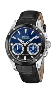Reloj para hombre Jaguar J958/1 híbrido conectado - esfera azul, correa de cuero negro Foto 1 de 4