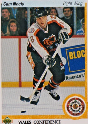 Cam Neely Wales Conference RW 1990-91 Upper Deck ALL-STAR Card # 493 Near Mint + - Image 1 of 2