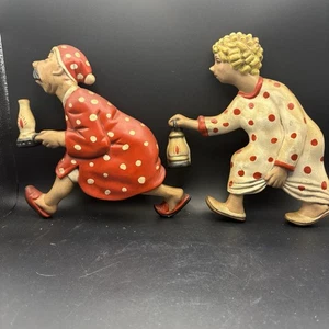 Vintage Arnel’s Ceramic Wall Plaques Outhouse  People Nightgown Figures 1970s - Picture 1 of 15