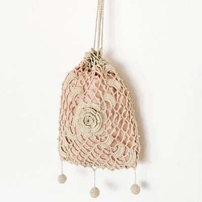 Cartera Victoriana Retícula Delicada Cottagecore Crochet Bolso Muñequera Foto 1 de 4