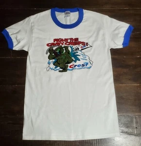 Vintage Style Retro Crest Fight Cavity Creeps Ringer Tee Size Small - Picture 1 of 4