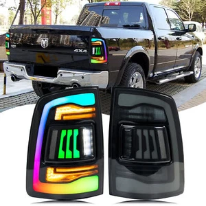 RGB LED Tail Lights for Dodge Ram 2009-2018 4th GEN Sequential Rear Lamps Smoked - Bild 1 von 5