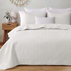 3-Piece King Size Quilt Set with Pillow Shams, Basket Quilted Bedspread/Cover...