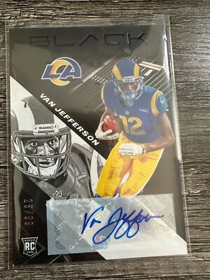 2020 Panini Black Rookies Copper Auto /99 Van Jefferson #128 Rookie Auto RC Rams - Image 1 of 3
