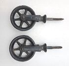 Antique/Vintage Cast Iron Pulley Small Block & Tackle Rope Line  Pulley Lot of 2