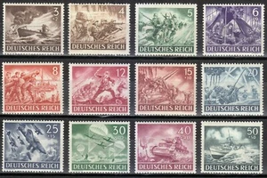 Germania 1943 nuovo di zecca Mi 831-842 Sc B218-B229 Giornata dell'esercito e giorno della memoria dell'eroe ** - Foto 1 di 2