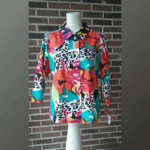 Choices Women's Jacket Multi Colored With Sequins New With Tags Size Large - Picture 1 of 8