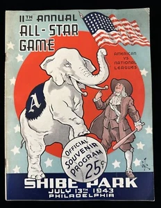 1943 MLB Baseball All-Star Game Program @ Shibe Park Philadelphia - EX Unscored - Picture 1 of 13