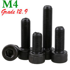 M4 0.7mm Grade 12.9 Steel Hex Socket Head Cap Screws Allen Key Bolts Black Oxide