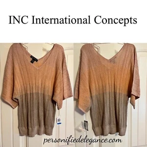 NUEVO INC International Concepts Blush Jardín Melocotón Explosión Suéter Metálico Talla XL - Imagen 1 de 12