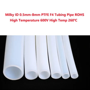 Milky ID 0.5mm-8mm PTFE F4 Tubing Pipe ROHS High Temperature 600V High Temp 260℃ - Picture 1 of 12