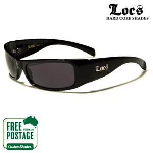 Locs Sunglasses - Slim Wrap Around Frame - Black, Gloss Finish Excellent Quality - Picture 1 of 4