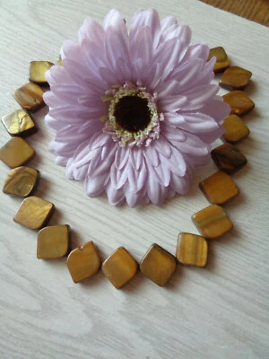 1 Strang braun-goldene  Shellmuschelperlen  - Bild 1 von 2