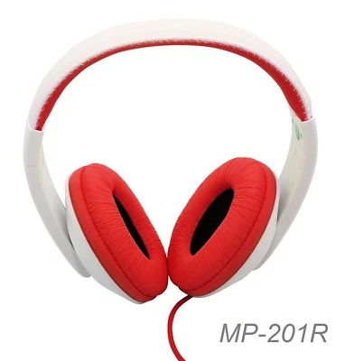 SYBA Binaural Design Headset with 40mm Speaker, Over-Head/On-Ear, Red/White