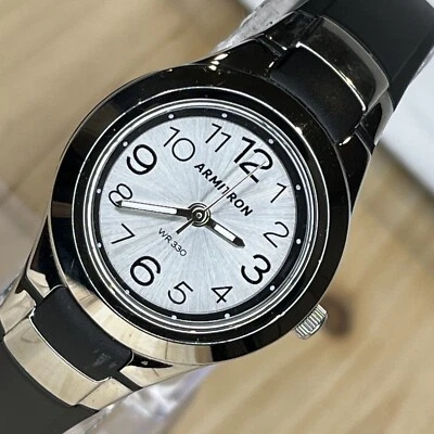 Reloj deportivo Armitron Pro para mujer negro/plateado día fecha temporizador batería nueva Foto 1 de 4