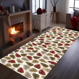 Pine Cone Runner Rug, Pine Cone Design Rug, Christmas Decor Rug, Winter Decor - Picture 1 of 12