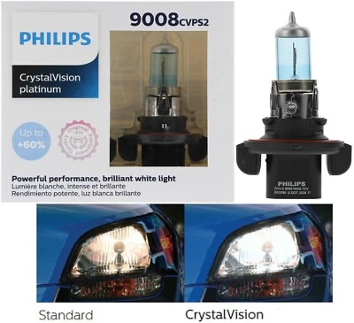Philips Cristal Visión Platino 9008 H13 60/55W Dos Bombillas Faro Dual Haz OE - Image 1 of 4