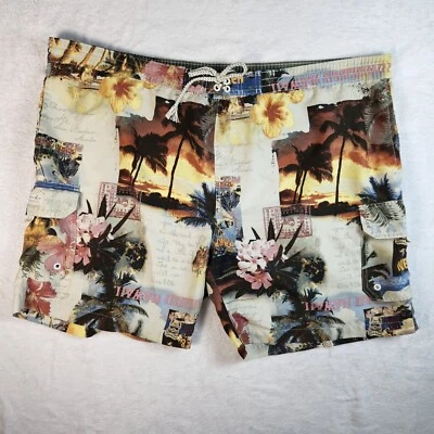 Caribbean Joe Swim Board Shorts Mens Size XXL Hawaiian Aloha in the Pacific - Image 1 of 4