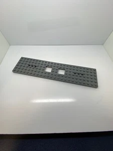 Lego Dark Bluish Gray Train Base 6 x 24 with 2 Square Cutouts and 3 Round Holes - Picture 1 of 1
