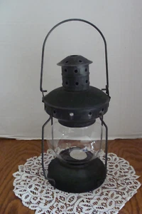 Tealight Holder Hanging Lantern RV/ Camping/ Glass & Metal -Indoors/Outdoors - Picture 1 of 9