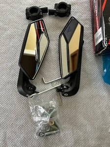(Pair) Soko Motorcycle Mirror Left and Right Black - Picture 1 of 2
