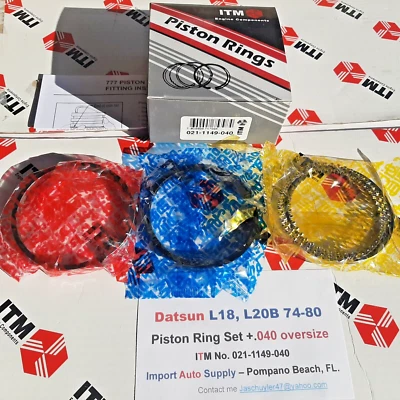 活塞环套装 +.040 超大款 适合 Datsun L18、L20B 发动机 510、610、620。 710 — 第 1/3 张图片
