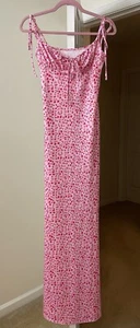 Artsy Dress Pink Floral Cottagecore Gypsy Maxi Romantic Sundress Women's Large - Picture 1 of 2