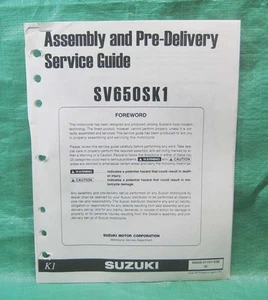 Suzuki SV650SK1 2001 montaje y guía de servicio previo a la entrega 99505-01101-03E - Imagen 1 de 1