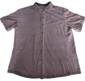 Kuhl Mens Brown Wildfibre Innovatr Button Up Short Sleeve Shirt Size L Organic - Picture 1 of 14