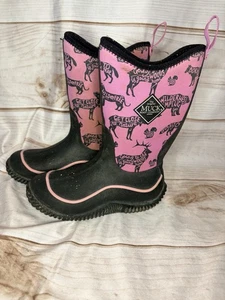 Muck Boots Mädchen Gr. 1 Chore Stiefel wasserabweisend rutschfest rosa Grafikdruck - Bild 1 von 6