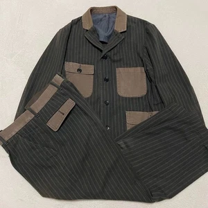 Paul Smith REDEAR SS23 Chalk Stripe Set-Up Brown Blazer & Pants L Fit - Picture 1 of 24