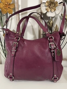 Coach Alexandra Women's Purple Pebbled Leather Shoulder Bag Purse - Picture 1 of 9