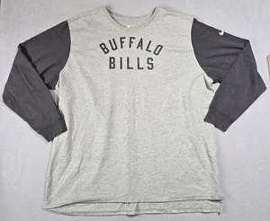 Buffalo Bills Shirt Mens 3XL Gray NFL Football Nike Long Sleeve Raglan - Picture 1 of 14