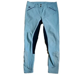 Piper By Smartpak Riding Pants Blue Women’s 30L Equestrian Horse Riding Breeches - Picture 1 of 14