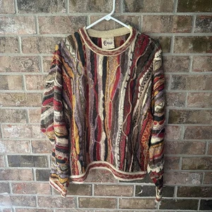 Vintage Coogi Sweater Mens Medium Multicolor Classic Knit Australia 90s Hip Hop - Picture 1 of 5