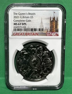 2021 G. Britain 5 Completer Coin MS67 DPL The Queen's Beats - Picture 1 of 2