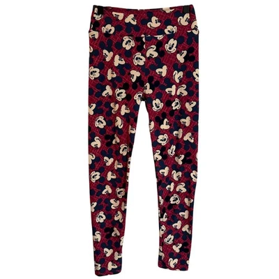 Leggings com estampa de Mickey Mouse LulaRoe Disney tamanho único OS azul borgonha - Imagem 1 de 4