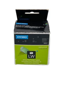 DYMO 30327 LabelWriter 1-UP File Folder Labels 9/16 x 3 7/16 White 130/Roll x 2 - Picture 1 of 4