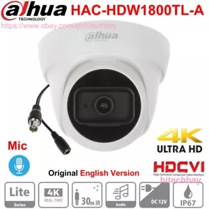 Dahua HAC-HDW1800TL-A 4K 8MP HDCVI Camera CVI/CVBS/AHD/TVI switchable Mic Audio - Picture 1 of 6
